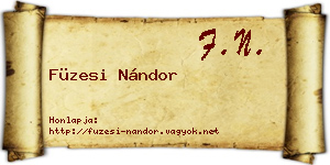 Füzesi Nándor névjegykártya